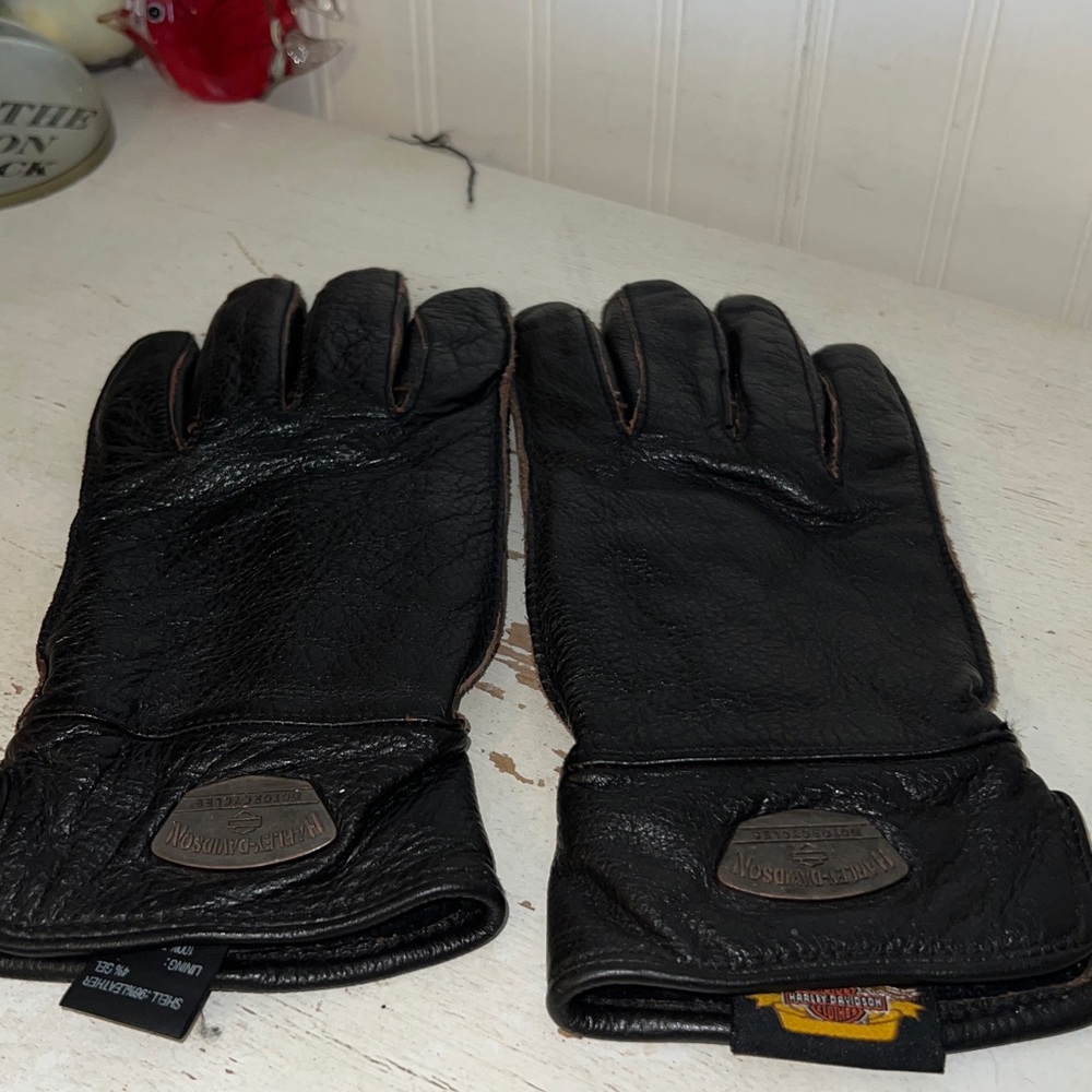 Mens leather Harley Davidson leather gloves medium